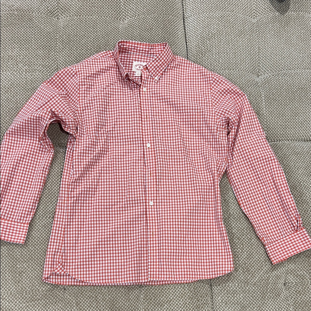 Brooks Brothers Orange Checkered Casual Shirt